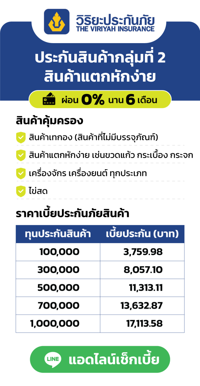 ประกันสินค้ากลุ่มที่ 2 วิริยะประกันภัย