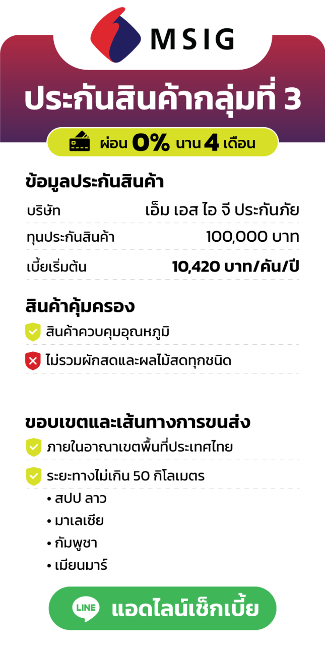 ประกันสินค้ากลุ่มที่ 3 เอ็ม เอส ไอ จี