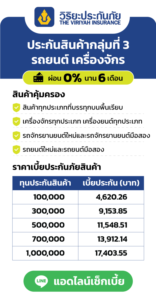 ประกันสินค้ากลุ่มที่ 3 วิริยะประกันภัย